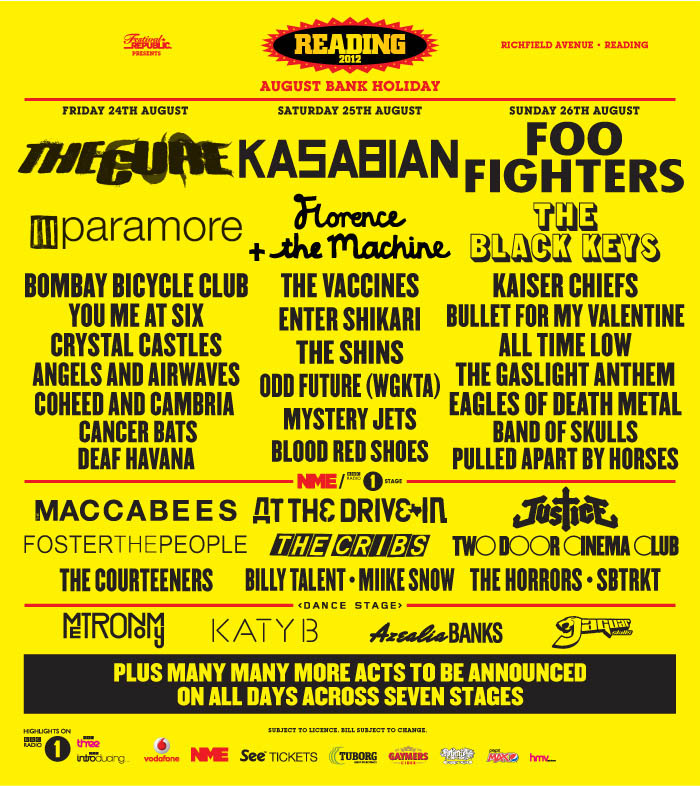 Reading and Leeds Festival 2012 // The First Line-Up Announcement ...